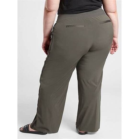 Athleta Nolita Wide Leg Olive Green Pants Plus Size 24 - Picture 2 of 9
